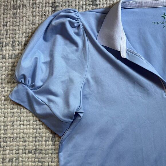 Tuckernuck TNUCK Sport Light Blue Puff Sleeve Caroline Polo XL - Picture 4 of 6